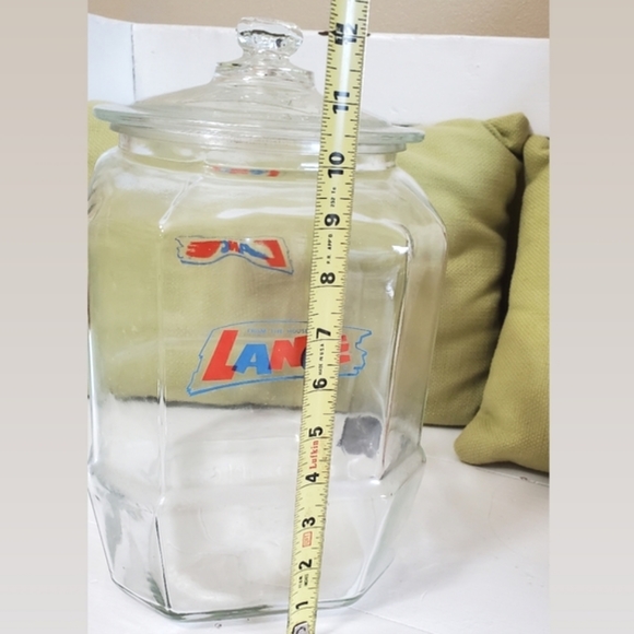 Lance 12" Vintage Store Countertop Display  Glass Large Cracker Jar - Picture 6 of 12